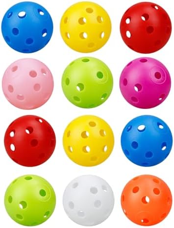 12Pcs Cat Ball Toy, Low Noise No Bells Holey Plastic Cat Balls, Funny Interactive Cats Toys for Indoor Cats, Firm Toy Balls for Kitten Puppy Ferret Bird (1.65")