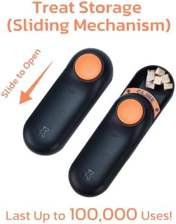 Clink Design 2-in-1 Dog Clicker for Training with Treat Storage, Black