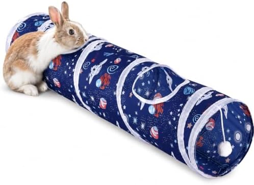 Mechpia Rabbit Toys, Large Bunny Hideout Tunnel and Tube for Rabbit Guinea Pig Chinchilla Ferret Rat