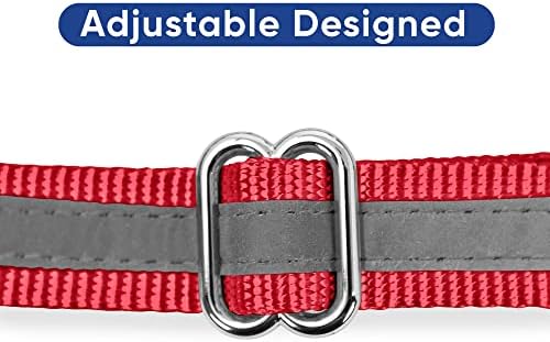 Pawtitas Martingale Dog Collar with Chain a Reflective Dog Training Collar for Medium Dogs | Nylon No Pull Dog Collar for Medium Dog - Red