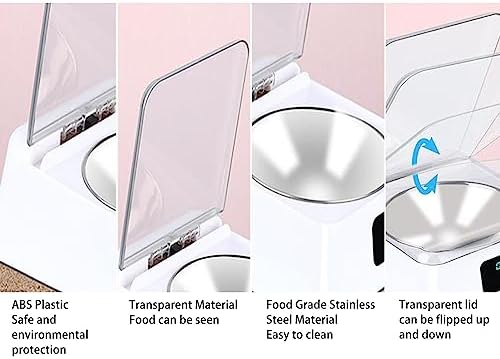 FLEXMAN 350ML Electronic Pet Feeder, Induction Lid Opening Rechargeable Smart Cat Food Dispenser, Dog Cat Feeding Bowl for Small Medium Pet