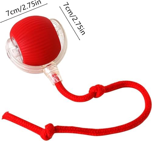 Interactive Rolling Dog Ball,Interactive Rolling Ball Dog Toy,Interactive Rolling Ball Dog Toy,Electric Dog Ball Toy,Electric Dog Ball,360° Smart Automatic Rolling Pet Ball(Red)