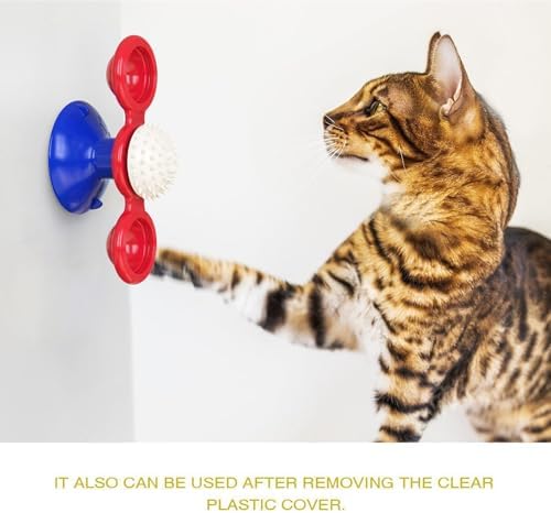 Windmill Treat Dispenser Funny Suction Cup Slow Feeder Kitten Toys