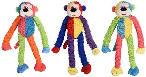 Multipet International DMP37812 Multicrew Monkey Plush Dog Toy, 17-Inch, Colors Vary, Assorted