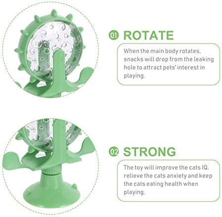 POPETPOP Windmill Cat Treat Dispenser Toy: Cat Puzzle Dispenser Slow Feeder 360° Rotating Treat Toy Dog Food Pet for s