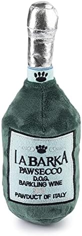 Haute Diggity Dog LaBarka Pawsecco Plush Dog Toy, Wine Parody Chew Toys