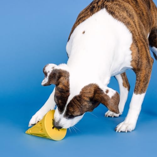 Fringe Studio You Cone DO IT! Yellow Rubber Dog Toy, Pet Shop Collection (518040)