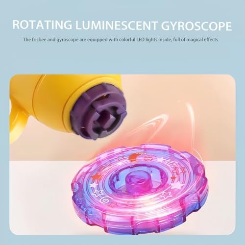 Flying Cat Toy for Indoor Kitten, Interactive Cat Fetch Toy with 1 Light Up Spinning Tops, and 5 Propellers, Flying dis Toy for Training Chasing
