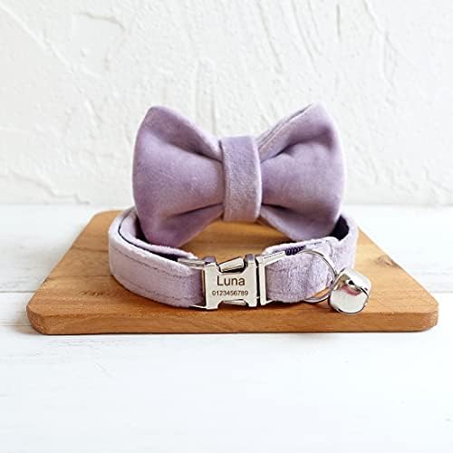 Cat Collar Personalized with Name Phone Number Engraved,Customized with Bell for Small Dogs Puppy Kitten