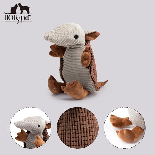 Hollypet Armadillo Squeaky Dog Toys for Medium Large Dogs, 14"