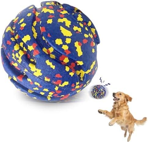 Mankoda Durable Dog Toy Ball, 5" Big Ball for Aggressive Chewers - Blue