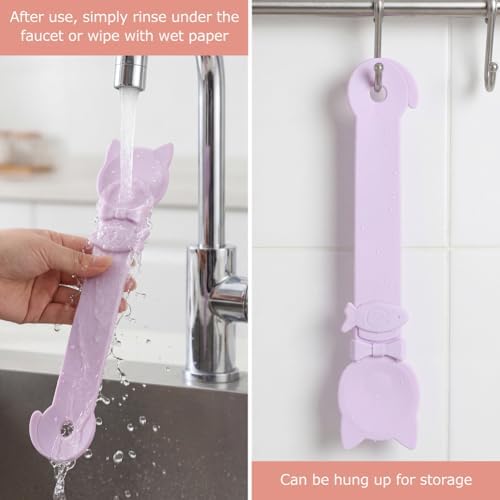 3 Pcs Cat Treat Spoon, Lickable Cat Strip Feeder Spoon Squeeze for Small Pets, Sliding Kitten Treat Food Dispenser for Licky Treats & Wet Food with Canning Spatula