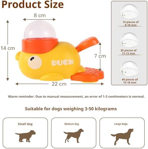 Duck Cat Treat Dispenser, Little Yellow Duck Cat Feeder Toy, Interactive Dog Treat Dispenser Toy, Pet Puzzle Slow Feeder for Healthier Eating, Mental Stimulation & IQ Training (Pink)