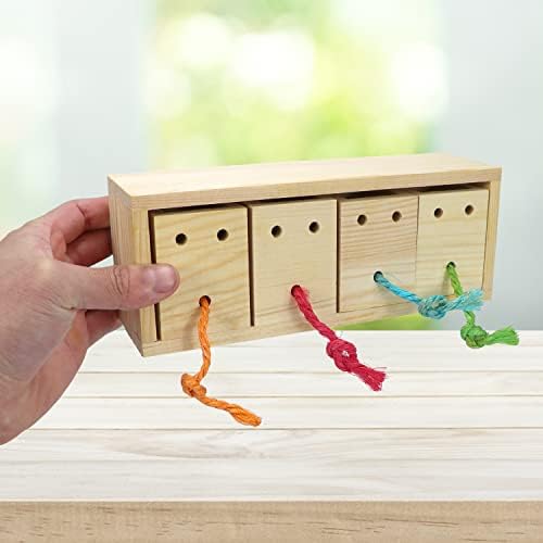 Litewoo Wooden Bird Foraging Feeder Toy for Parrots Budgie Parakeet