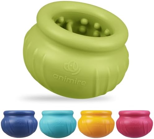 Wobbly Dog Enrichment Lick Toy, Stuffable Frozen Lick Bowl to Keep Dogs Busy, Long-Lasting Interactive Treat Dispensing Dog Toy, Silicone Fetch Catch Chew Toy(Green,L)