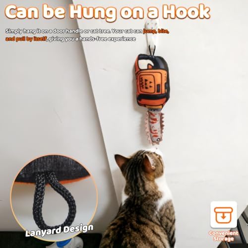 Catnip Toy [2000mg Premium Catnip], Chainsaw Style Cat Kicker Toy