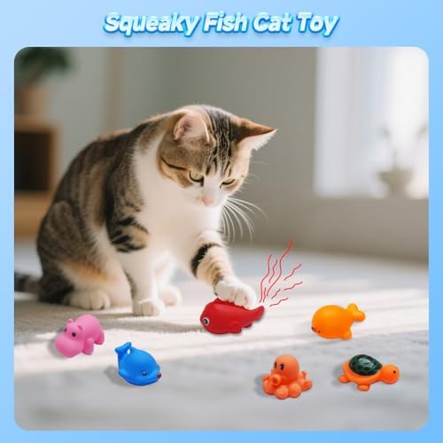 Eelexa Cat Pool Interactive Toys with 6 Fish-Shaped Toys[Water Pump Included], Interactive Splash-Proof Indoor Cat Toys for Boredom Relief, Self-Play Cat Pool for Bored Cats, Easy Fill & Drain Design