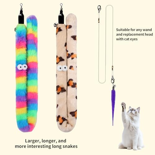 10Pcs Cat Fishing Pole Toy Attachments and 1PC Black String