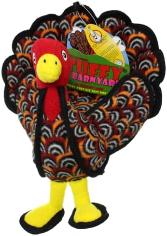 TUFFY® : 2 Pack Turkey Dog Toy: Ultra Durable Plush Toy with Multiple Layers & Reinforced Seams, Washable and Floats, Original Construction