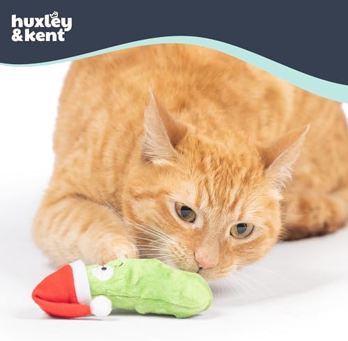 Huxley & Kent Plush Crinkle Catnip Cat Toy, Dilly Claus