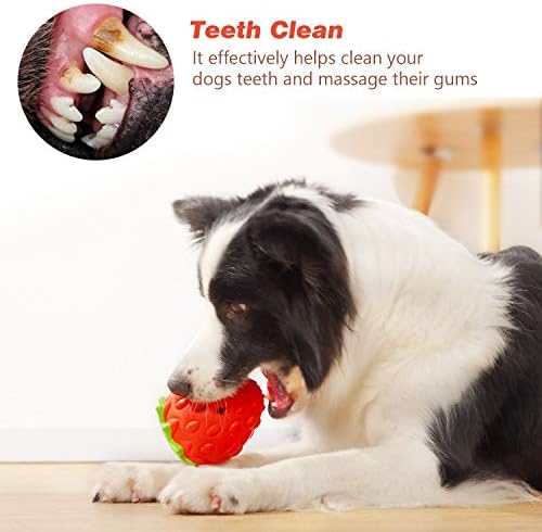 MewaJump Dog Rubber Chew Toys,Treat Food Dispensing Toy Puzzle Toys Ball