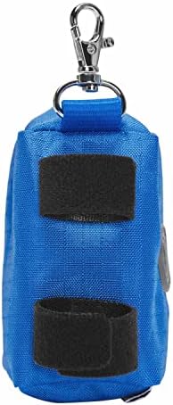 Blueberry Pet Dog Poop Bags Rolls Dispenser, Leash Attachment Holder for Dog Poop Bags, Solid Color, Dual Zippered Compartments, Lightweight, Durable, Includes Free Roll, Travel-Friendly