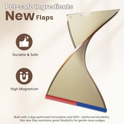Plastic Dog Door, XLarge Doggy Door for Door | Pets Up to 220 LB, Eco-Friendly, Durable Plastic Frame, Never Rust, Double Magnetic Flaps, Easy Installation, Closing Panel
