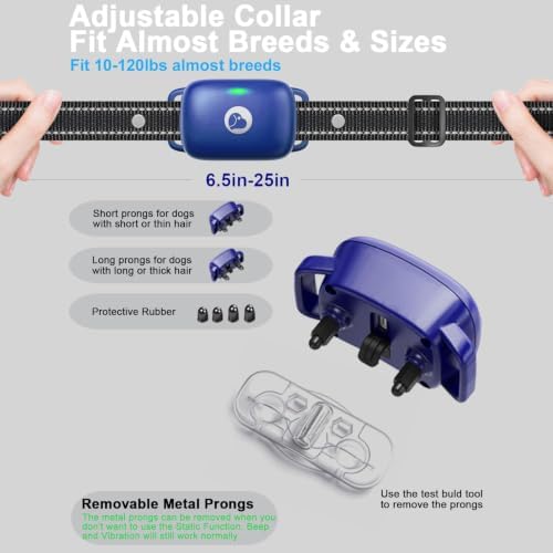 Aikko Shock Collar for Dogs, 3 Training Modes, 2600FT IPX7 Waterproof, Blue