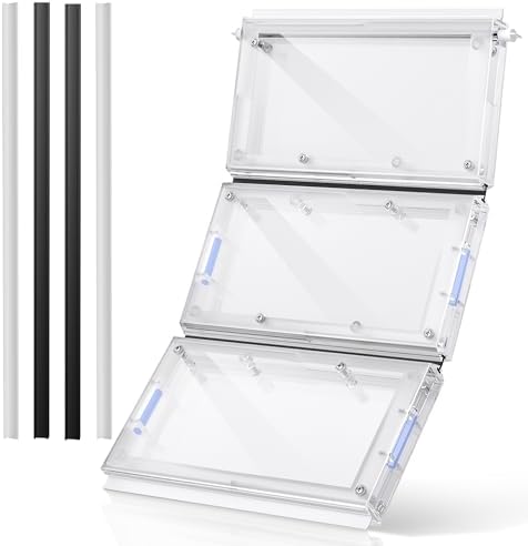 3-Panel Dog Door Flap with Rod,4 Rubber Strips Fits Ideal Pet Product Flap 10.25"x15.75"