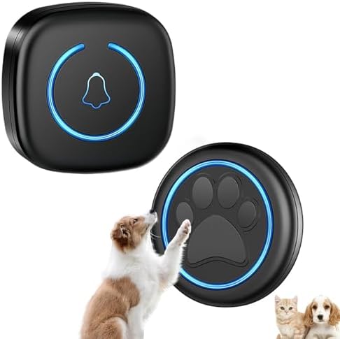 Dog Door Bell for Potty Training, Smart Wireless Doggie Doorbell to Go Outside, Over 1000 Feet Long Range with IP65 Waterproof Super-Light Touch Button, 60 Melodies & Adjustable Volume (1 Button)