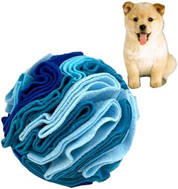 Dog Snuffle Ball, Dog Treat Toys Interactive Sniff Ball, Dog Enrichment Snuffle Ball Dog Puzzle Feeder for Exercise,Sniff Training& Slow Feeding (Blue, 15cm)