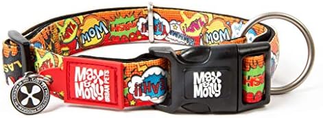 Max & Molly Ultra Comfortable Padded Neoprene Sport Dog Collar with Smart ID Tag, Heroes S