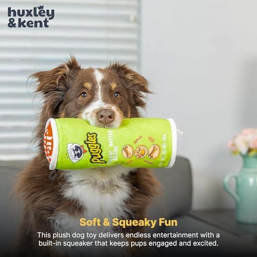 Huxley & Kent Power Plush Squeaky Dog Toy, Puggles Can, Small