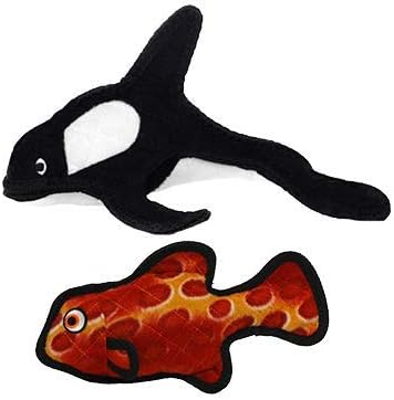 TUFFY® 2 Pack Fish Killer Whale Ultra Durable Plush Dog Toys