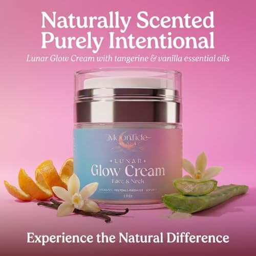 Moisturizer Face Cream, Lunar Glow Face and Neck Cream with Niacinamide & Kojic Acid, Brightening and Whitening, Hydrating Facial Moisturizer, Even Looking Skin Tone, 1.9 Oz