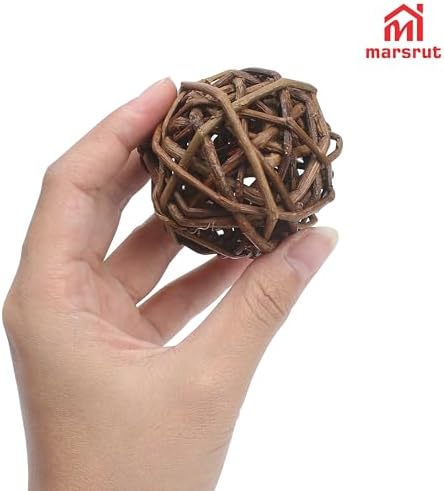 6pcs Willow Balls for Guinea Pig/Rabbits/Bunny, Chew Toys, 2.1-2.3" Natural Branch Wicker Enrichment Treat for Busy Activity & Dental Health, for Chinchillas, Hamsters, Gerbils, Mice, Small Animal Pet