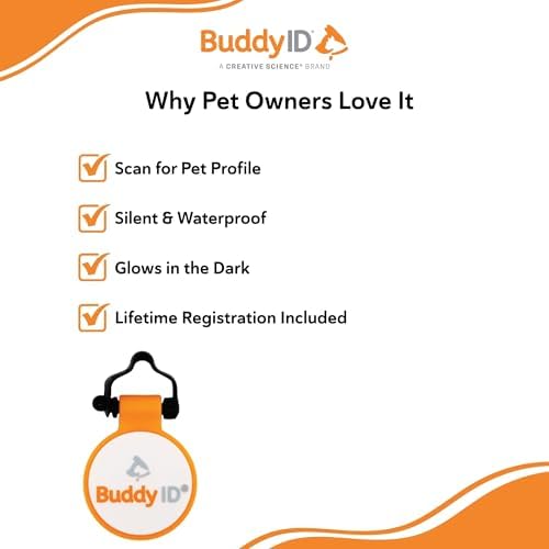 BuddyID BuddyBadge Silicone QR Pet Tag with Lifetime Registration, 1 Tag