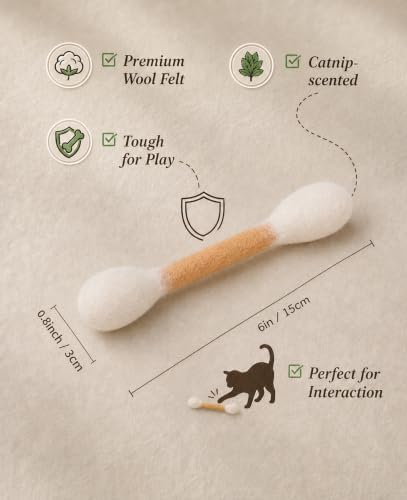 Swabs Cat Toys with Catnip, Cat Toys for Indoor Cats, 5Pcs