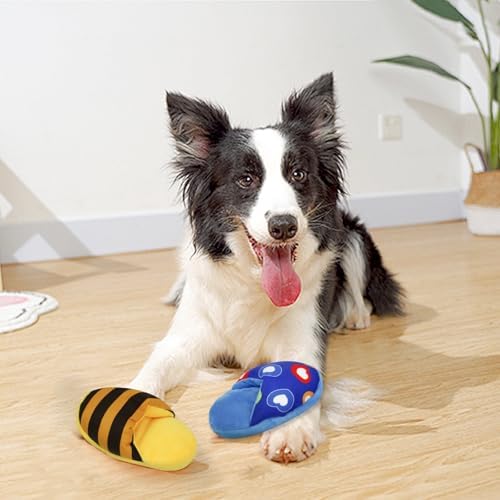 Andiker Dog Squeaky Toys, 5 Pack Cute Slipper Shape Dogs Plush Toys Soft Bite-Resistant Puppy Chew Toys Interactive Dog Toys for Small Medium Dogs Entertaining Biting Chewing