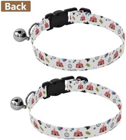 Circus Tents Metal Bell Included Cat Collar 2 Pack for Kitten