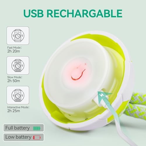 ALL FOR PAWS Interactive Dog Toys, Smart Dog Ball with Durable Rope, Automatic Moving and Rolling Ball Toys for Small Medium Large Dogs, Motion-Activated and USB Rechargeable