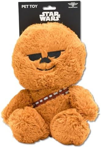 Buckle-Down Star Wars Squeaky Plush Dog Toy for Large, Medium & Small Dogs, Chibi Chewbacca Sitting Pose, 4.5" x 6"