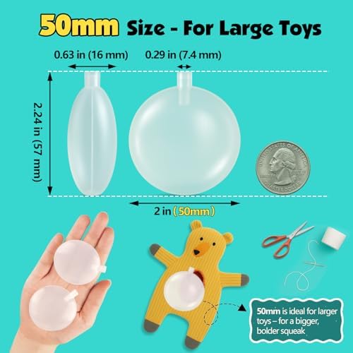 Squeakers for Dog Toys - 12pcs 50mm Replacement Dog Toy Squeakers