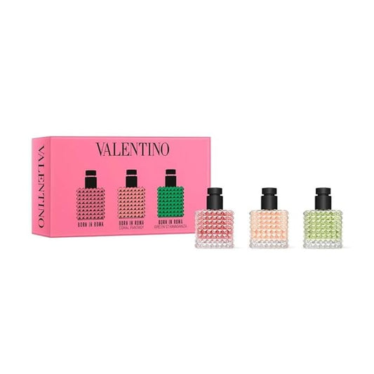 Valentino Perfume Mini Gift Set for Women: Born in Roma Donna Trio Discovery Set - Includes Born in Roma Donna, Coral Fantasy, Green Stravaganza 0.2 fl oz Each