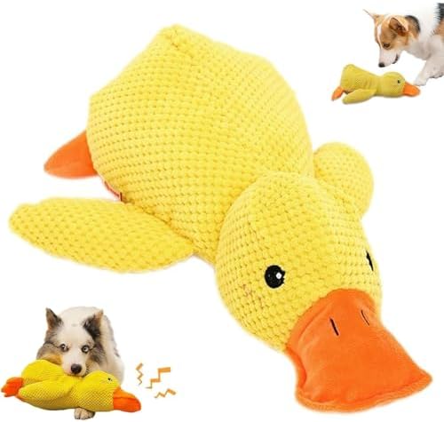 Mellow Dog Calming Duck, 2025 New Yellow Duck Dog Toy, The Mellow Ducks Calming Pillow, Dogs Ducks Toy with Quacking Sound for Indoor Dogs