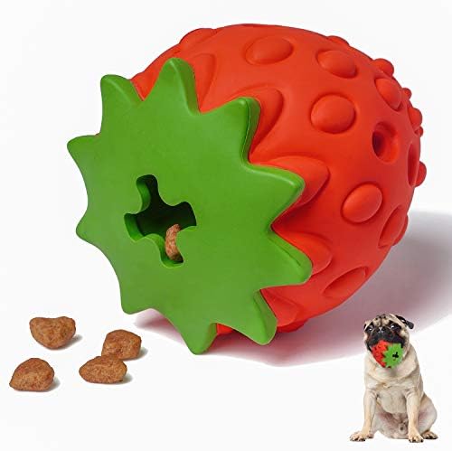 MewaJump Dog Rubber Chew Toys,Treat Food Dispensing Toy Puzzle Toys Ball
