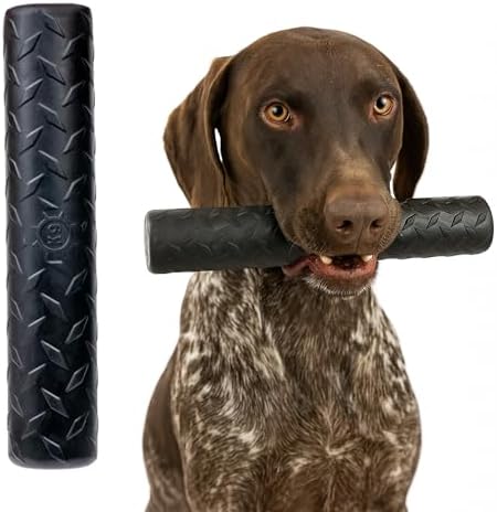Monster K9 Chew Stick | Virtually Indestructible. Lifetime Guaranteed. | USA Made | VULCRON™ Natural Rubber | Durable, Heavy Duty Tug & Fetch Dog Toy for Aggressive Chewers | Med/Large Breeds, 9x1.75”