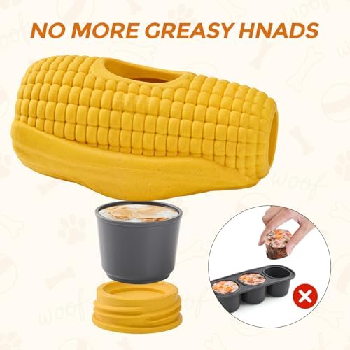 LIFLIX Dog Frozen Treat Toys, Dog Enrichment Toys, Interactive Dog Toys for Large Dogs, Indestructible Dog Toys to Keep Them Busy, Corn Shape
