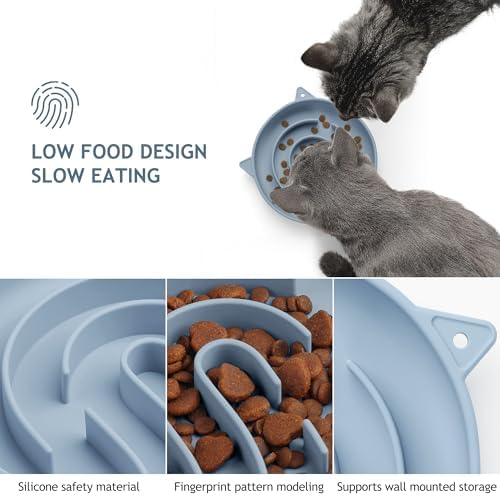 Coomazy Slow Feeder Cat Bowl Silicone Pet Puzzle Feeder for Slow Eating