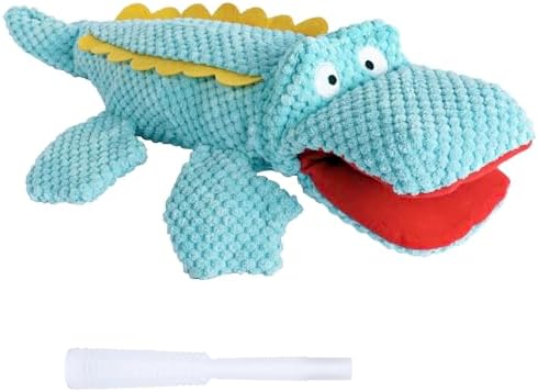 SCHITEC Squeaky Dog Toys, Crinkle Plush Water Bottle Toy with No Stuffing Body, Interactive Squawking Pet Chew Toy for Puppy Small Medium Large Dogs